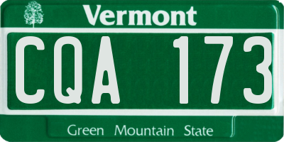 VT license plate CQA173