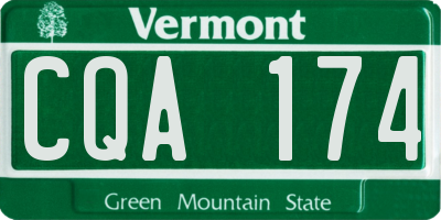 VT license plate CQA174