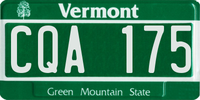 VT license plate CQA175