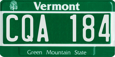 VT license plate CQA184
