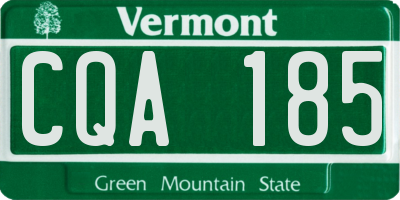 VT license plate CQA185
