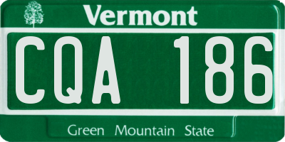 VT license plate CQA186