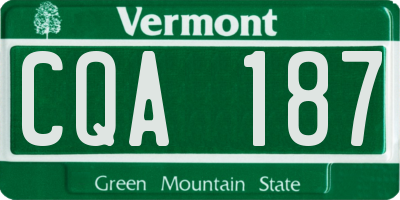 VT license plate CQA187