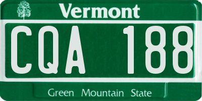 VT license plate CQA188