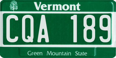 VT license plate CQA189