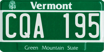 VT license plate CQA195