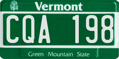 VT license plate CQA198