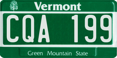 VT license plate CQA199