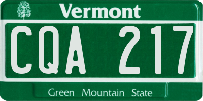 VT license plate CQA217
