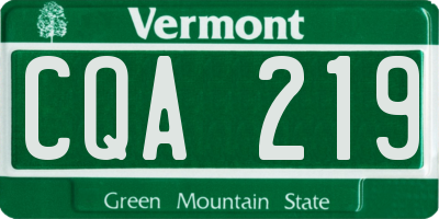 VT license plate CQA219