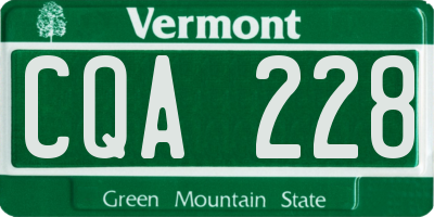 VT license plate CQA228