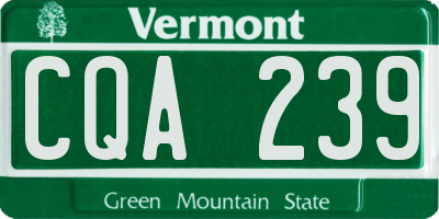 VT license plate CQA239