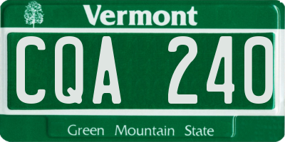 VT license plate CQA240