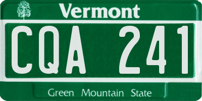 VT license plate CQA241