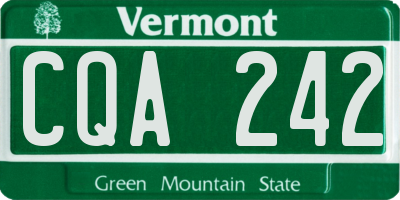 VT license plate CQA242