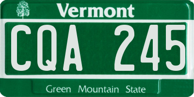 VT license plate CQA245