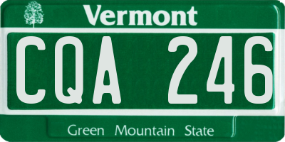 VT license plate CQA246