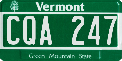VT license plate CQA247