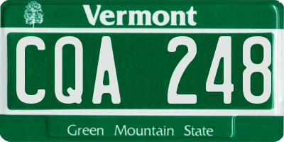 VT license plate CQA248