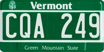 VT license plate CQA249