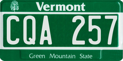 VT license plate CQA257