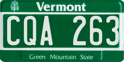 VT license plate CQA263