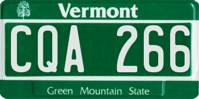 VT license plate CQA266