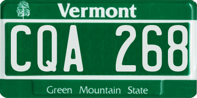 VT license plate CQA268
