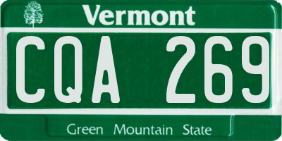 VT license plate CQA269