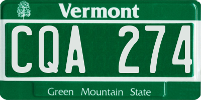 VT license plate CQA274