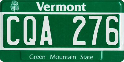 VT license plate CQA276