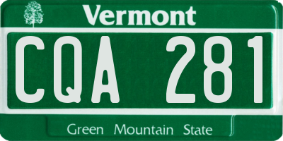 VT license plate CQA281