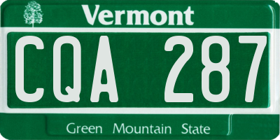 VT license plate CQA287