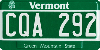 VT license plate CQA292