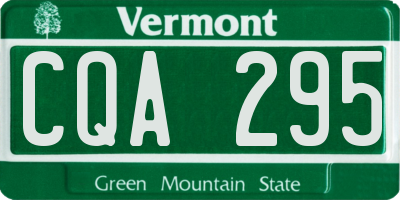 VT license plate CQA295