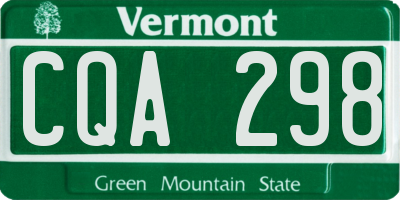 VT license plate CQA298