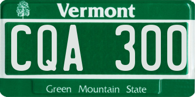 VT license plate CQA300