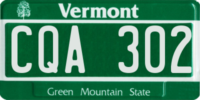 VT license plate CQA302