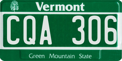 VT license plate CQA306