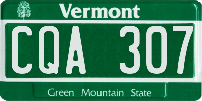 VT license plate CQA307