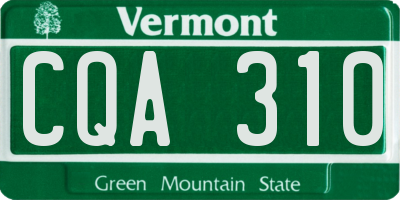VT license plate CQA310