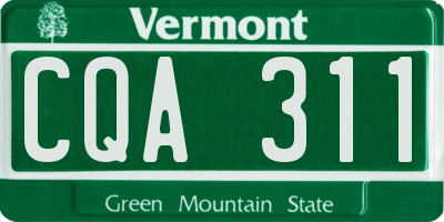 VT license plate CQA311