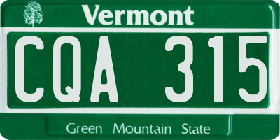 VT license plate CQA315