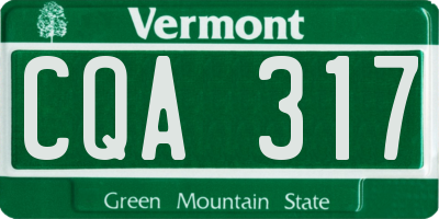 VT license plate CQA317