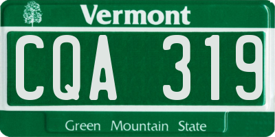 VT license plate CQA319