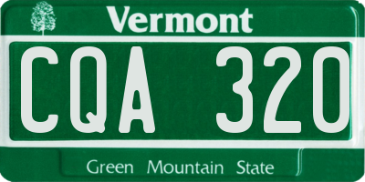 VT license plate CQA320