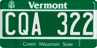 VT license plate CQA322
