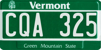 VT license plate CQA325