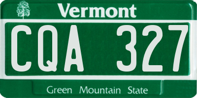 VT license plate CQA327