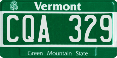 VT license plate CQA329